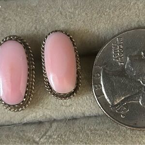 Pink conch Oval Earrings